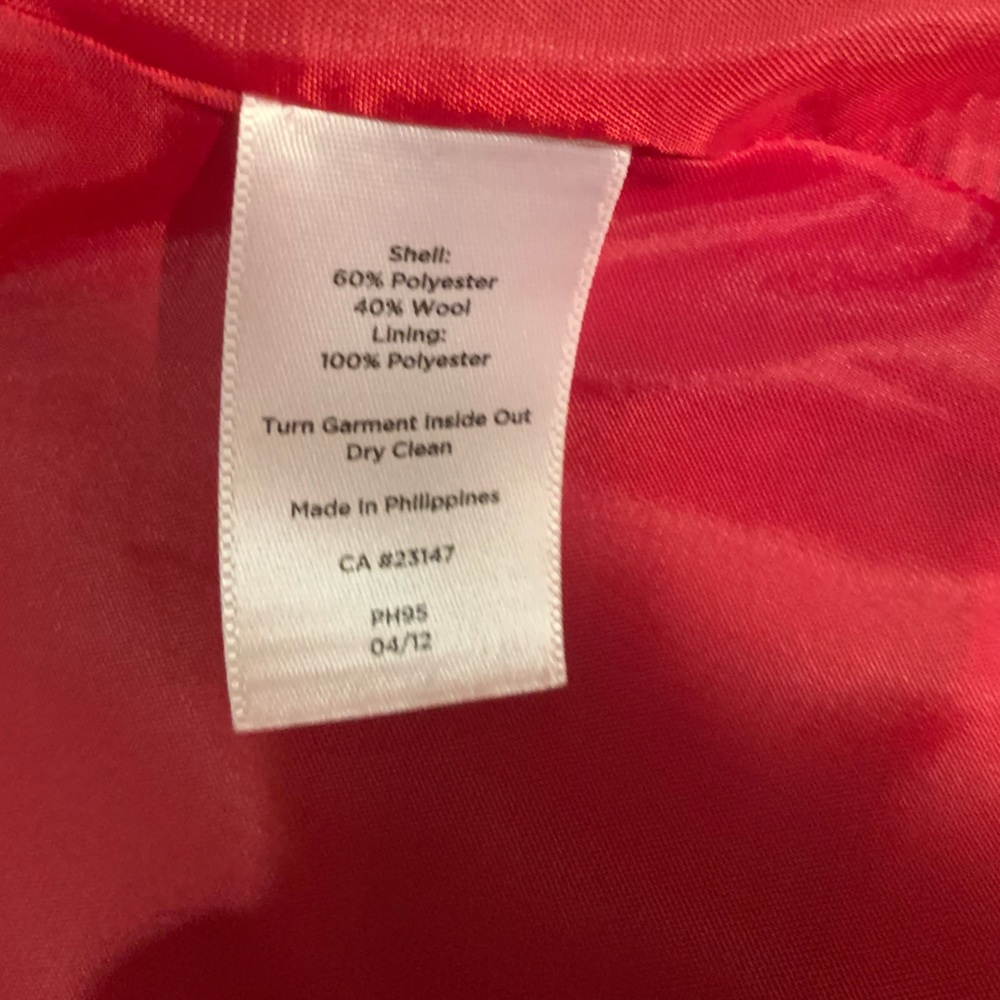 EUC Talbots Red Wool Blend Suit Set 10/12 - Picture 8 of 9